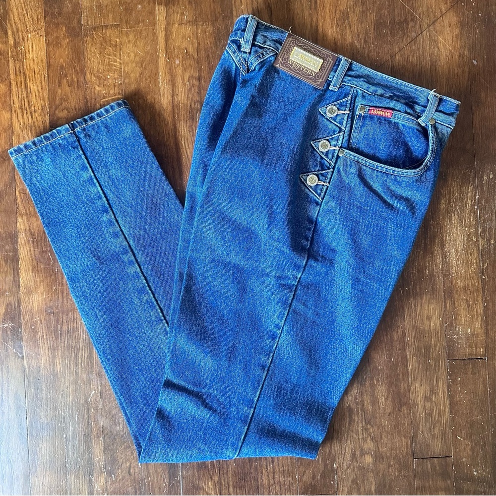 VINTAGE Lawman Western Women's High Rise Straight Leg Jeans Classic Blue Size 11
